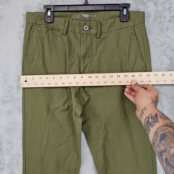 Old Navy Pants Mens Size 32 Green Ultimate Slim Fit Chino Breathable Stretch - Picture 5 of 10